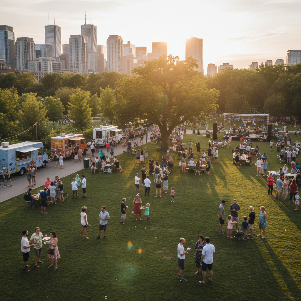 Community gathering at a Collingwood outdoor event with people socializing